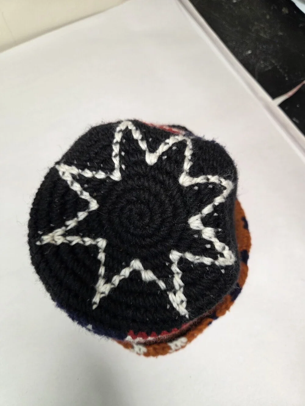 SisanDina Ecuador 100% Wool Handmade Crochet Bucket Hat American Flag Patriotic
